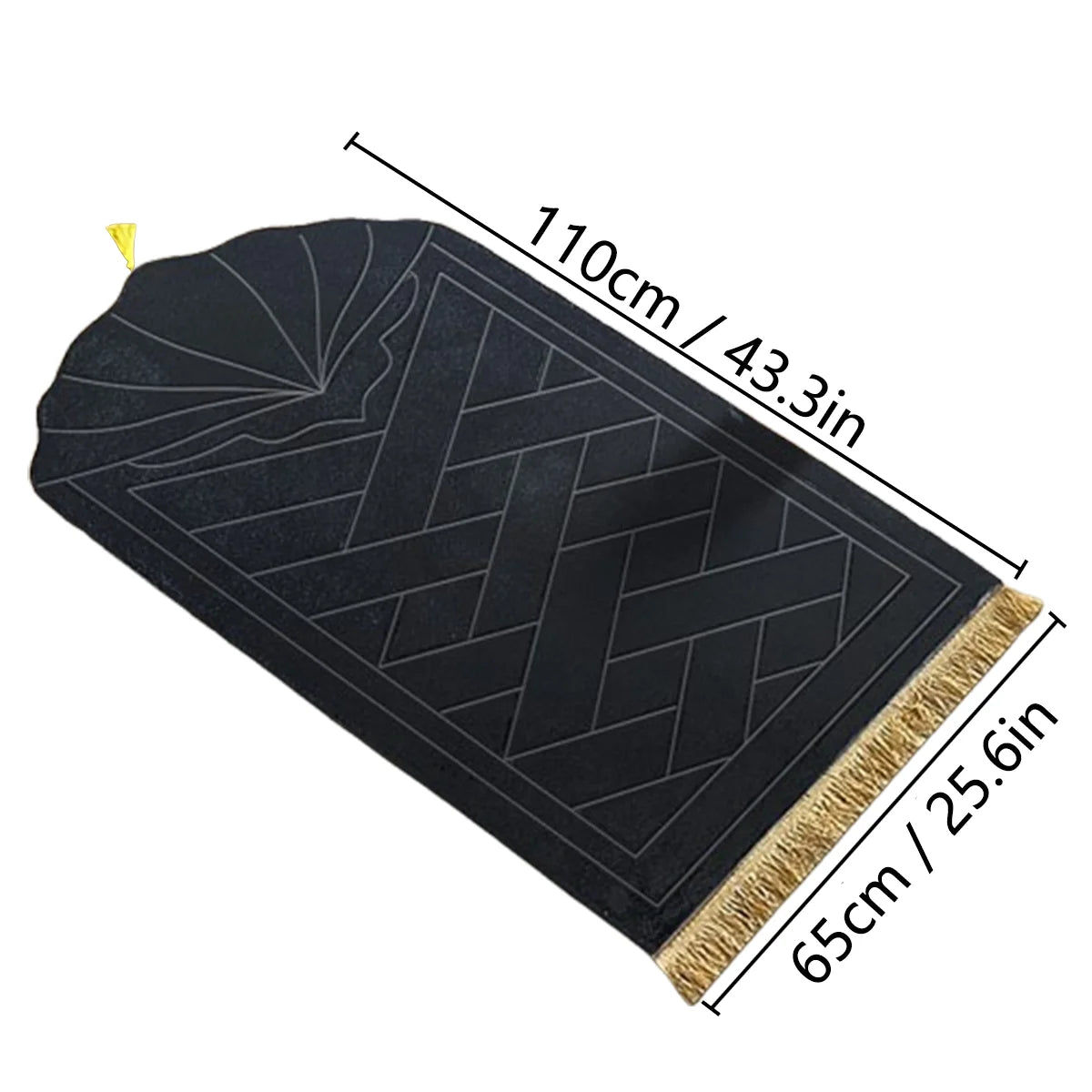 Tapis de Prière Épais Gaufré — Mousse Éponge & Pampilles