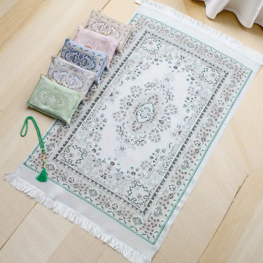 Kit Prière 3 Pièces — Tapis, Chapelet & Pochette Assortie